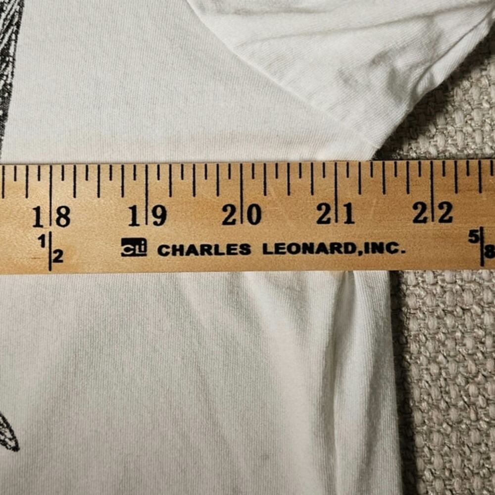 OODJI White 100% Cotton Crewneck T-Shirt with Skull XL PTP 21.5 L26 - Picture 4 of 7